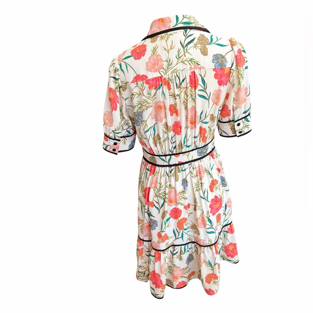 KATE SPADE- Picnic Perfect Blossom Fluid Shirtdress Spring Floral Preppy size 0 - Picture 2 of 7